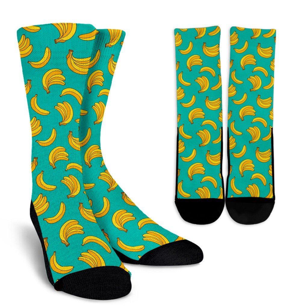 Pattern Print Banana Unisex Crew Socks-grizzshop