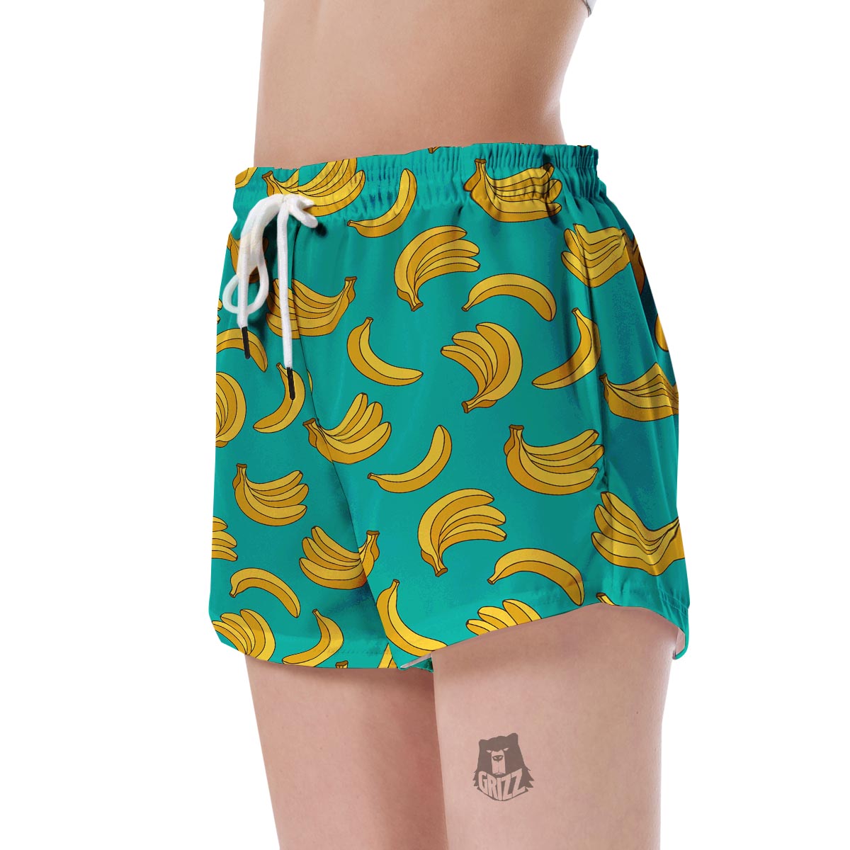 Pattern Print Banana Women's Shorts-grizzshop