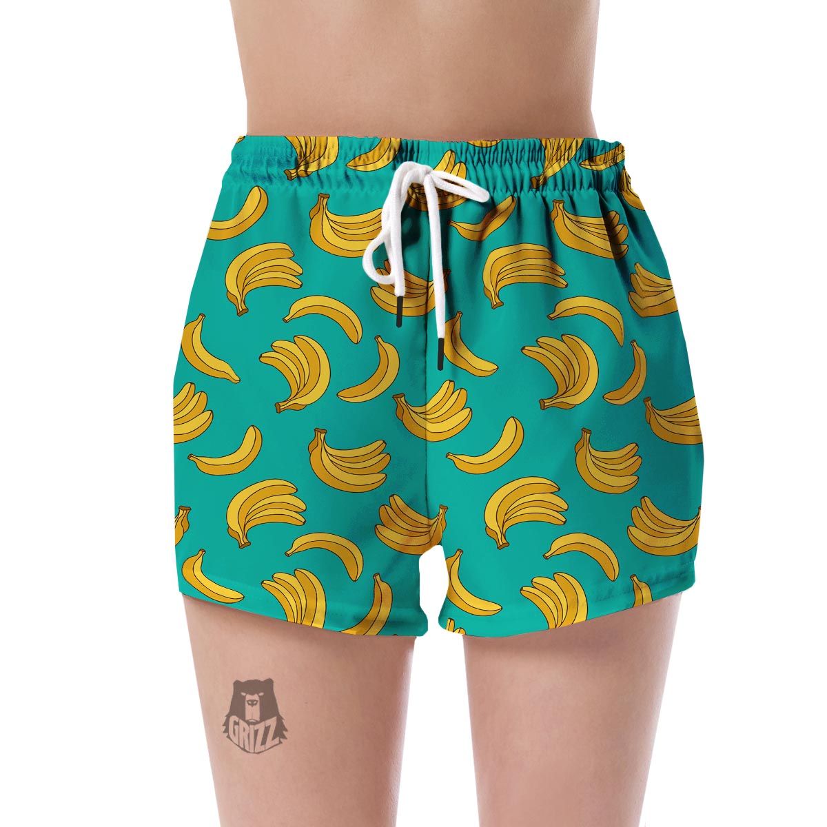 Pattern Print Banana Women's Shorts-grizzshop