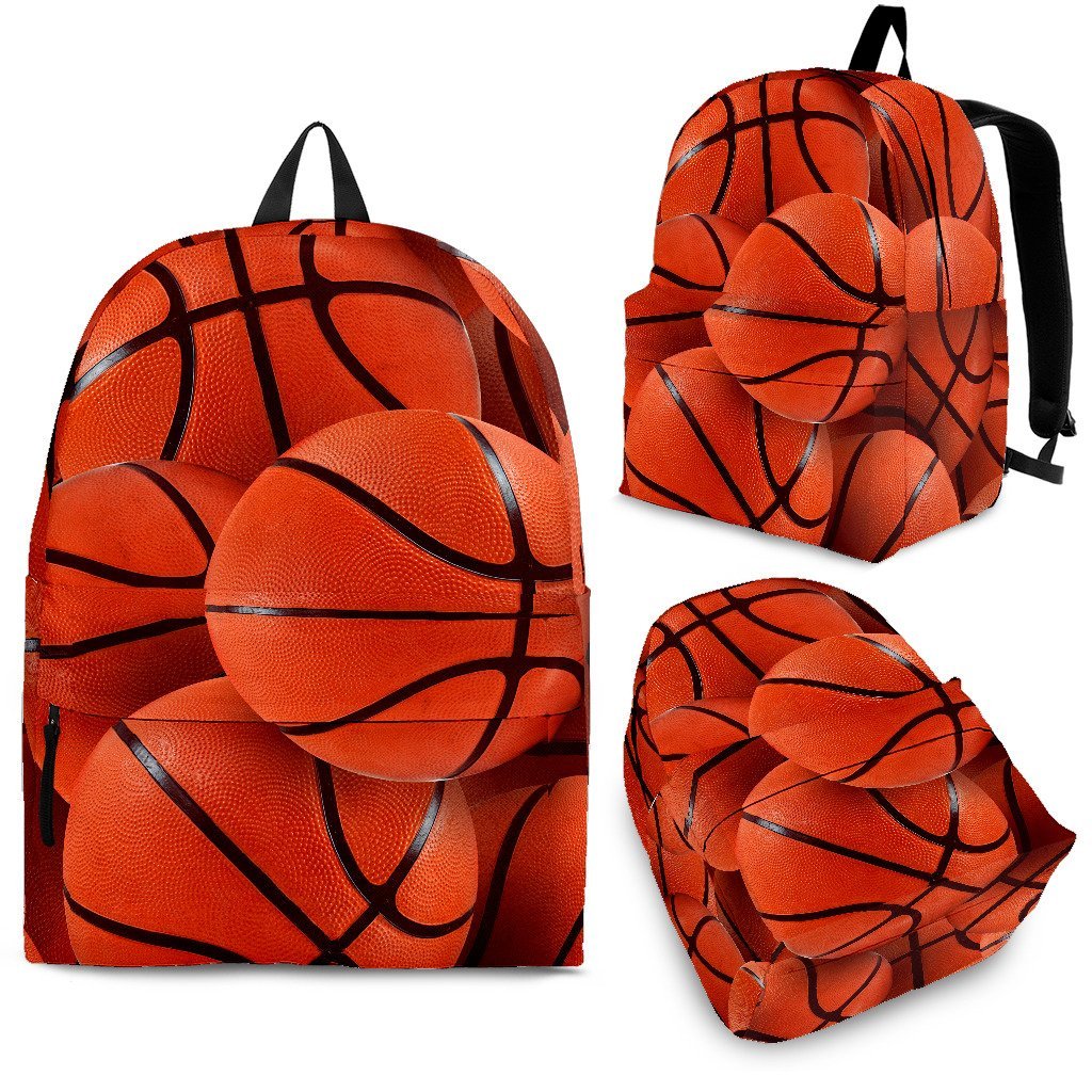 Pattern Print Basketball Backpack-grizzshop