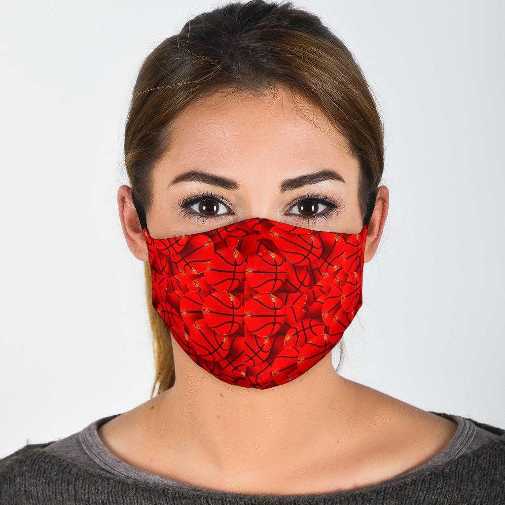 Pattern Print Basketball Face Mask-grizzshop