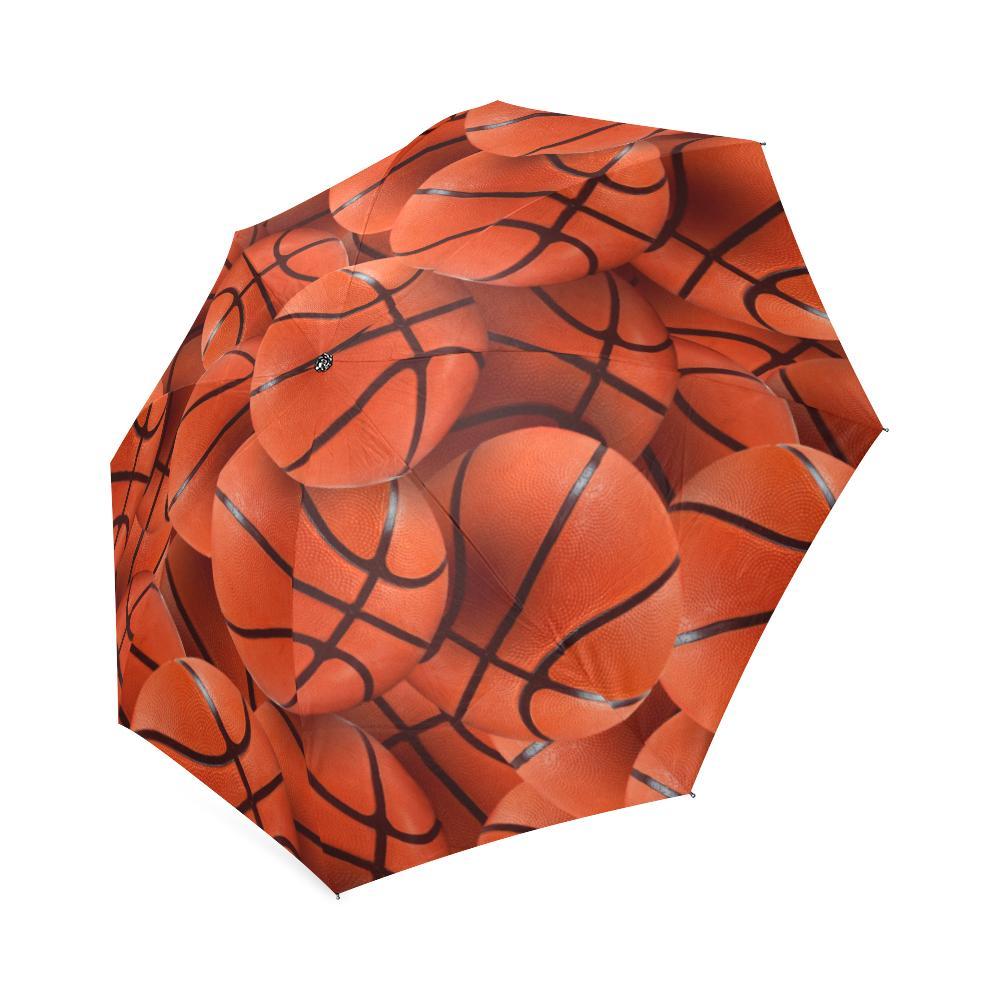 Pattern Print Basketball Foldable Umbrella-grizzshop