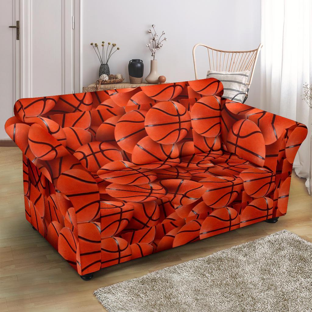 Pattern Print Basketball Loveseat Cover-grizzshop