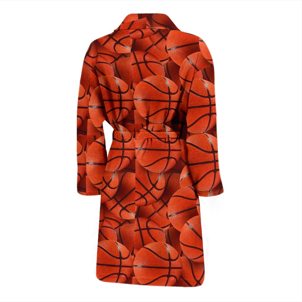 Pattern Print Basketball Men Long Robe-grizzshop