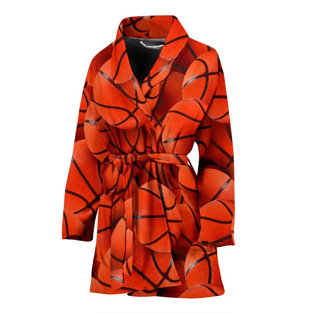 Pattern Print Basketball Women Long Robe-grizzshop