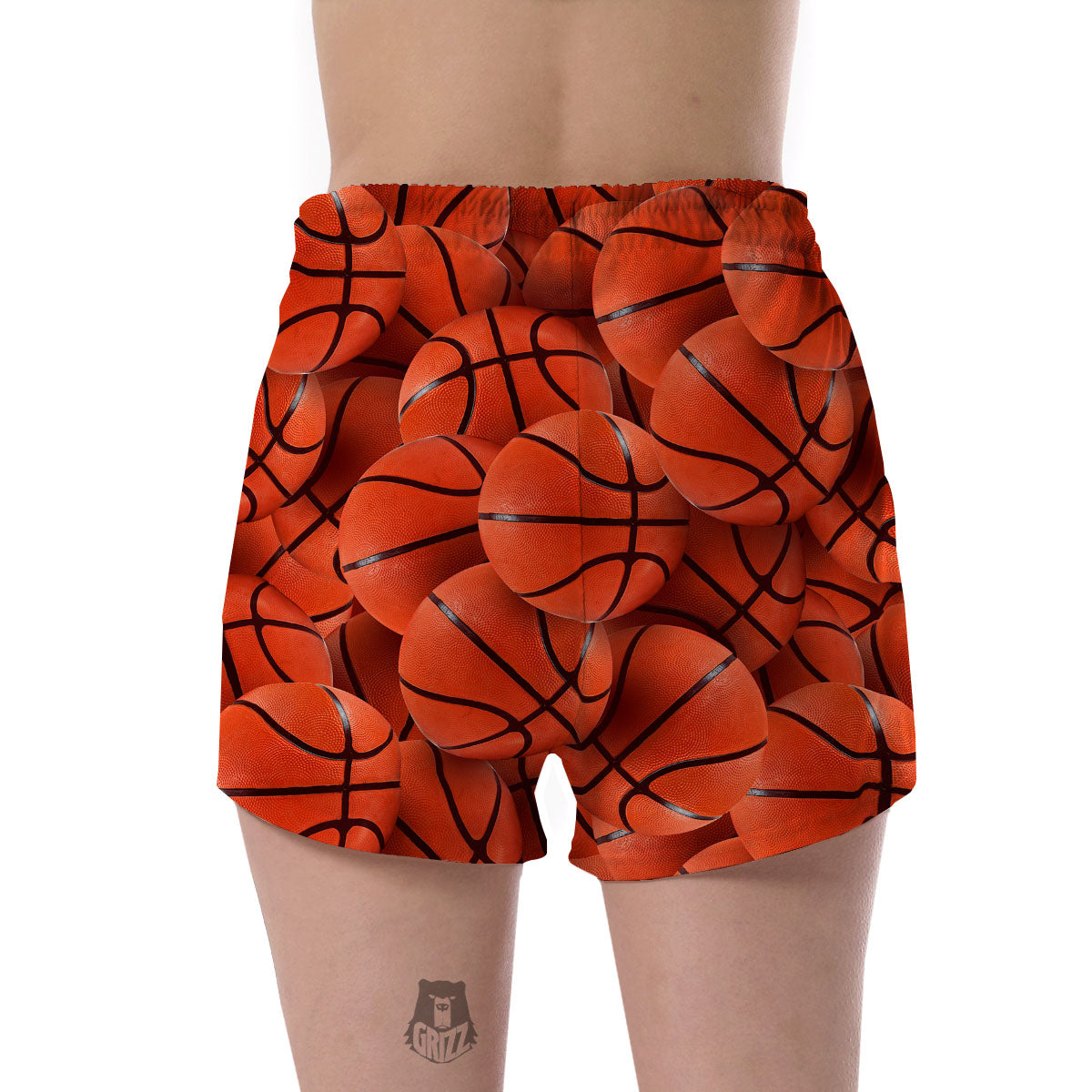 Pattern Print Basketball Women's Shorts-grizzshop