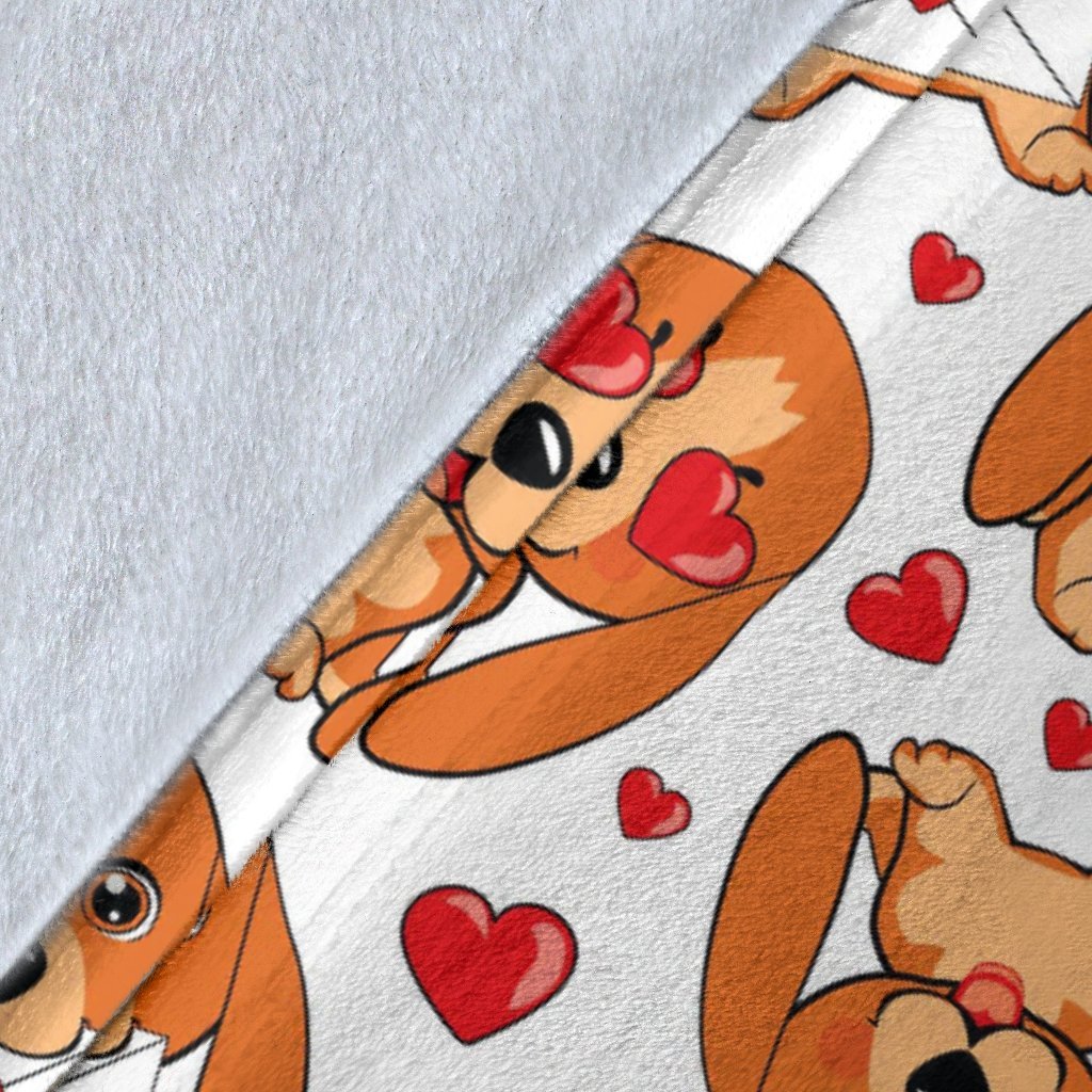Pattern Print Basset Hound Dog Blanket-grizzshop