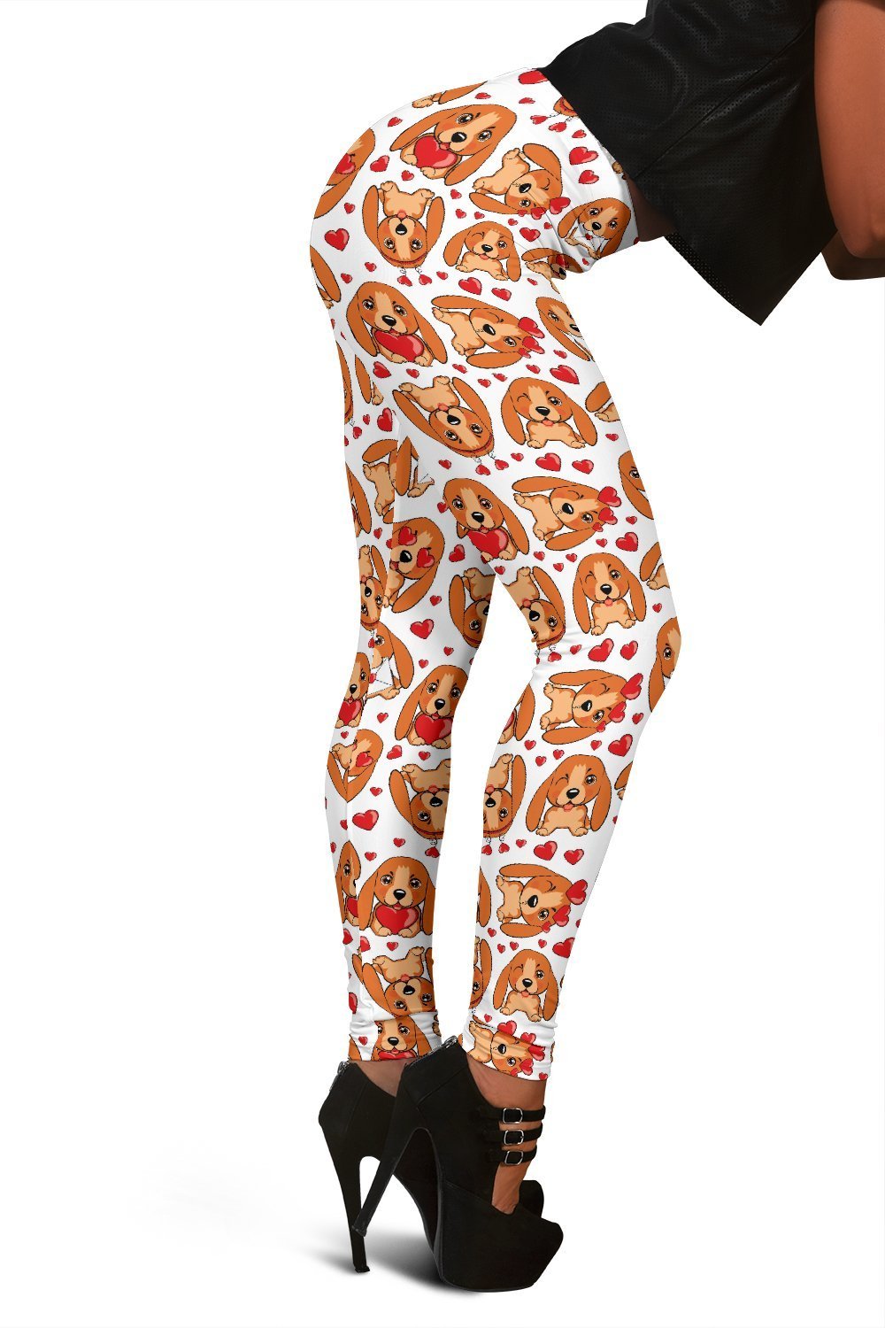 Pattern Print Basset Hound Dog Women Leggings-grizzshop