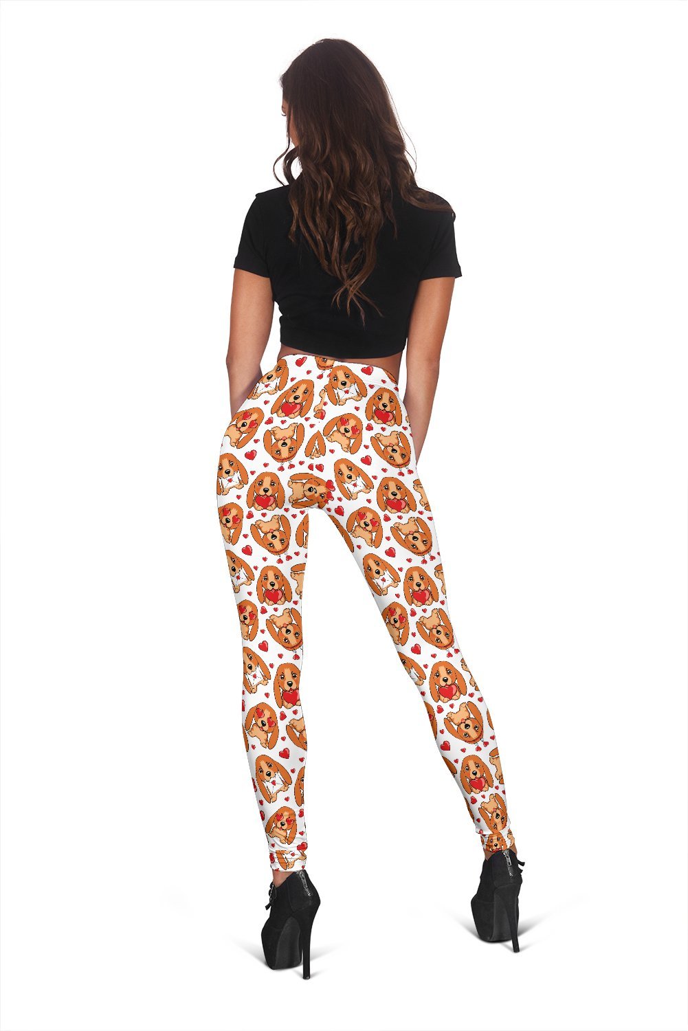 Pattern Print Basset Hound Dog Women Leggings-grizzshop