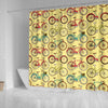 Pattern Print Bicycle Bathroom Shower Curtain-grizzshop