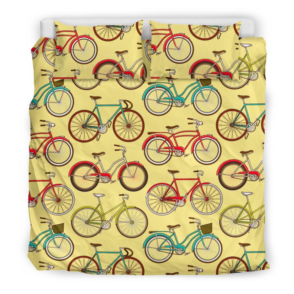 Pattern Print Bicycle Duvet Cover Bedding Set-grizzshop