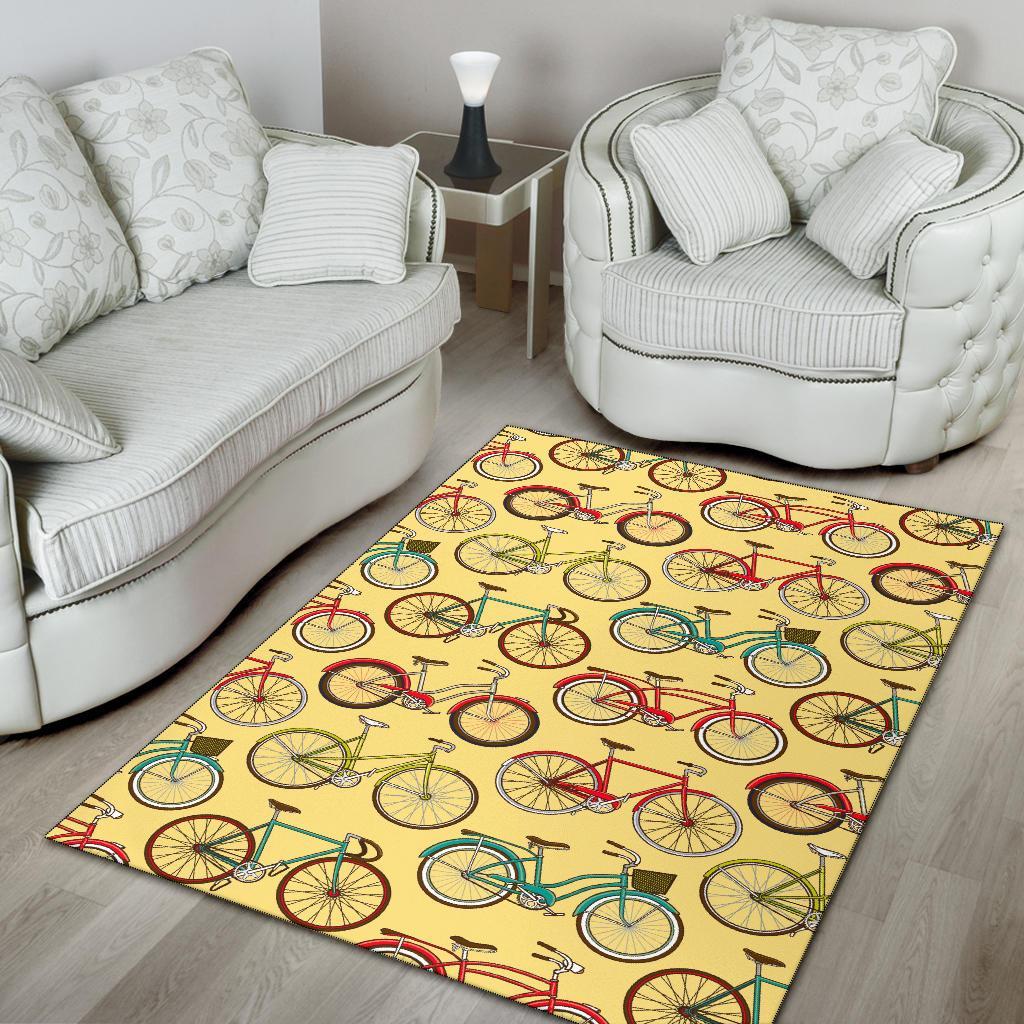 Pattern Print Bicycle Floor Mat-grizzshop