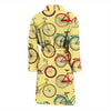 Pattern Print Bicycle Men Long Robe-grizzshop