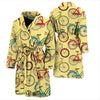 Pattern Print Bicycle Men Long Robe-grizzshop