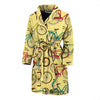 Pattern Print Bicycle Men Long Robe-grizzshop