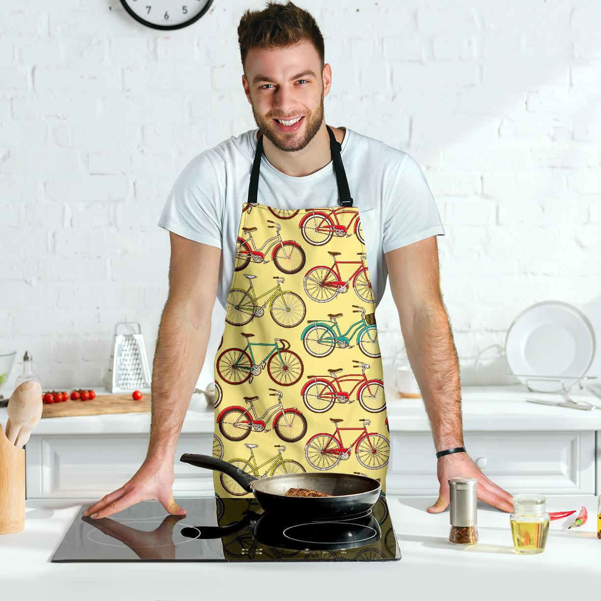 Pattern Print Bicycle Men's Apron-grizzshop