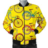 Pattern Print Bicycle Men's Bomber Jacket-grizzshop