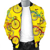 Pattern Print Bicycle Men's Bomber Jacket-grizzshop