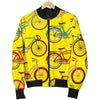 Pattern Print Bicycle Men's Bomber Jacket-grizzshop