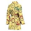 Pattern Print Bicycle Women Long Robe-grizzshop