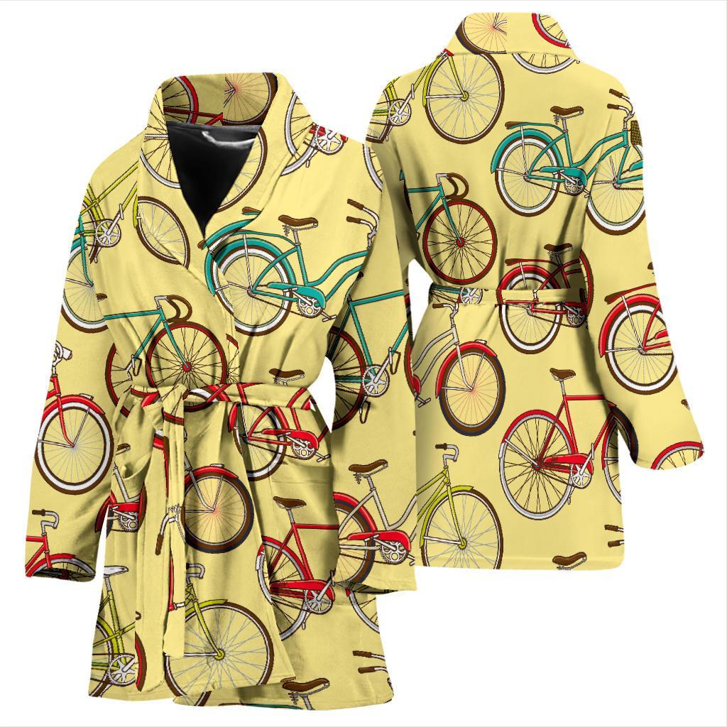 Pattern Print Bicycle Women Long Robe-grizzshop