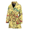 Pattern Print Bicycle Women Long Robe-grizzshop