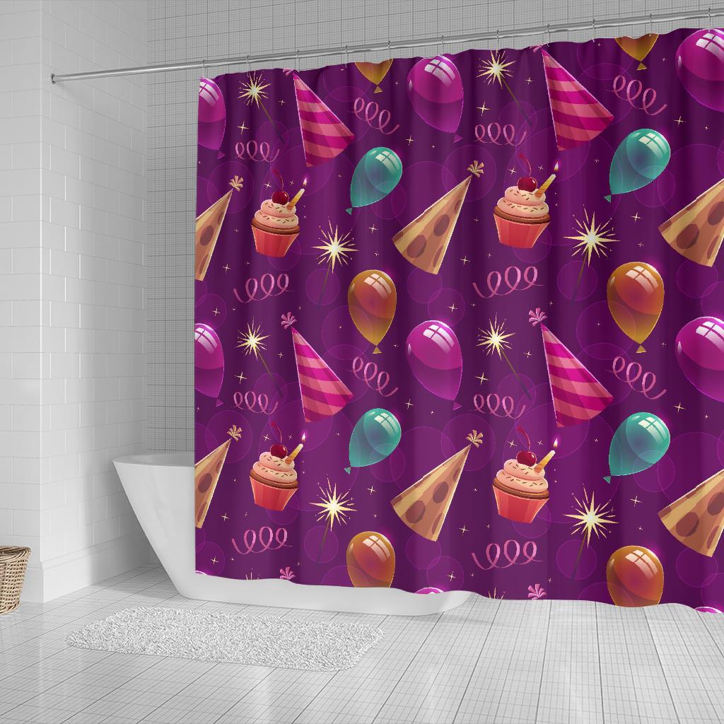 Pattern Print Birthday Bathroom Shower Curtain-grizzshop