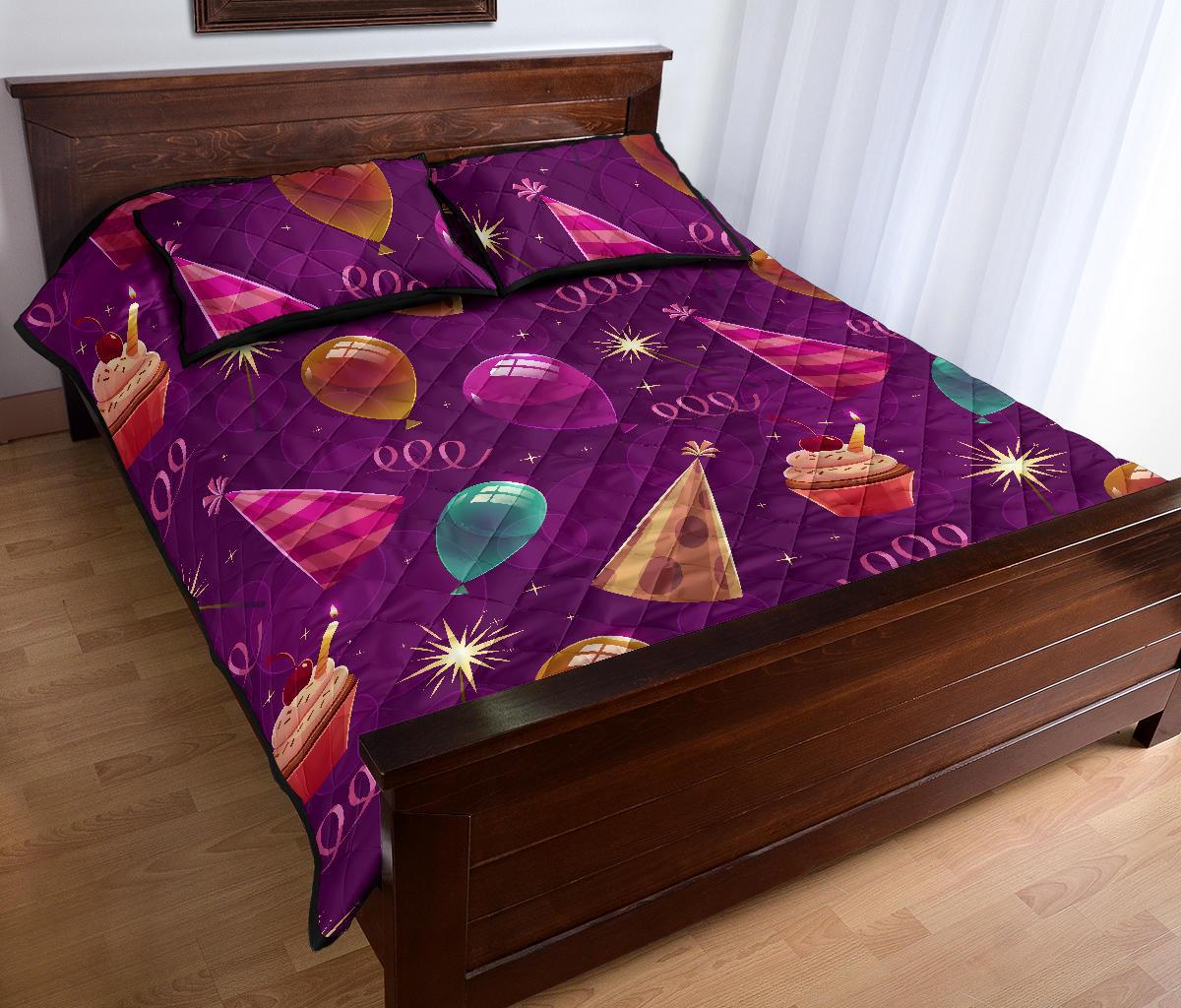 Pattern Print Birthday Bed Set Quilt-grizzshop