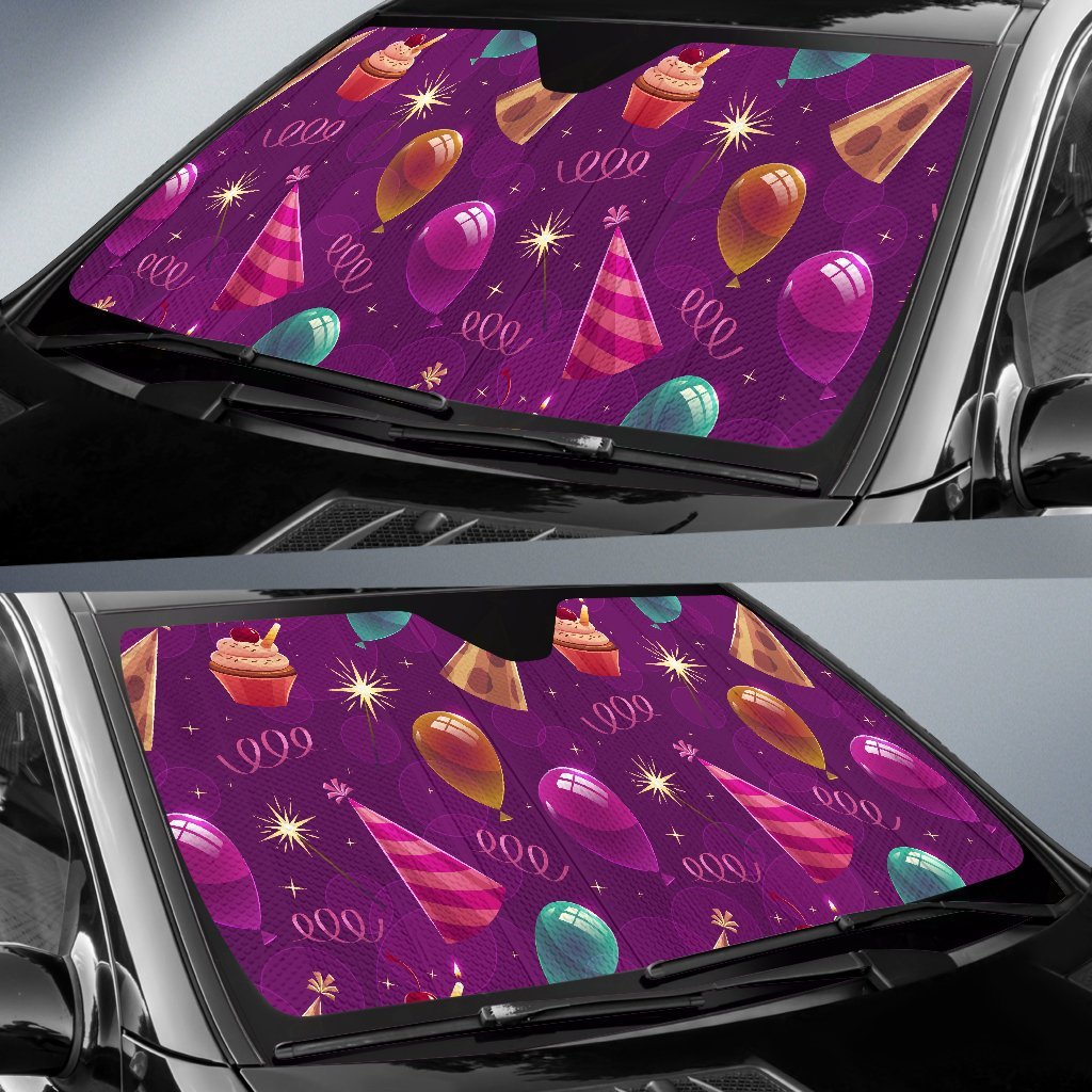 Pattern Print Birthday Car Sun Shade-grizzshop