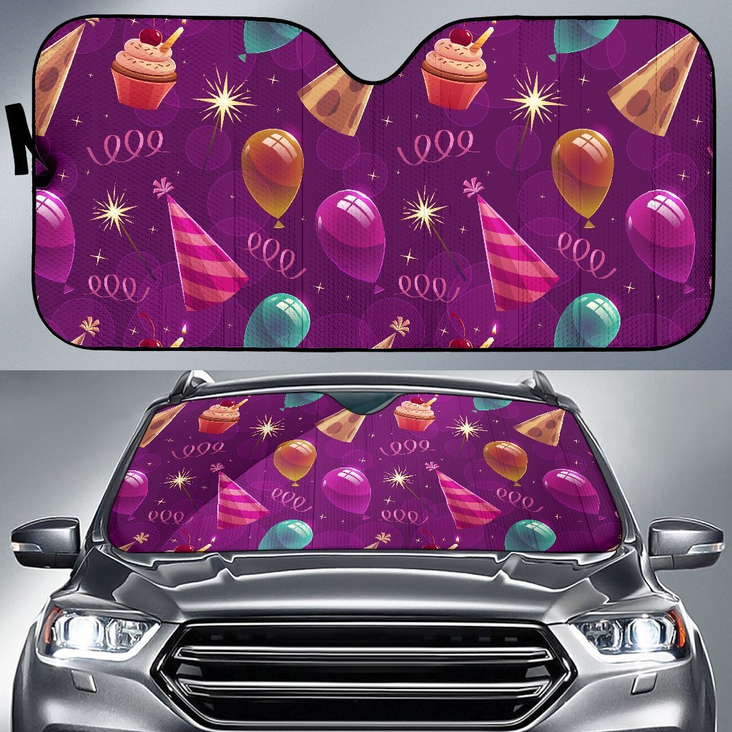 Pattern Print Birthday Car Sun Shade-grizzshop