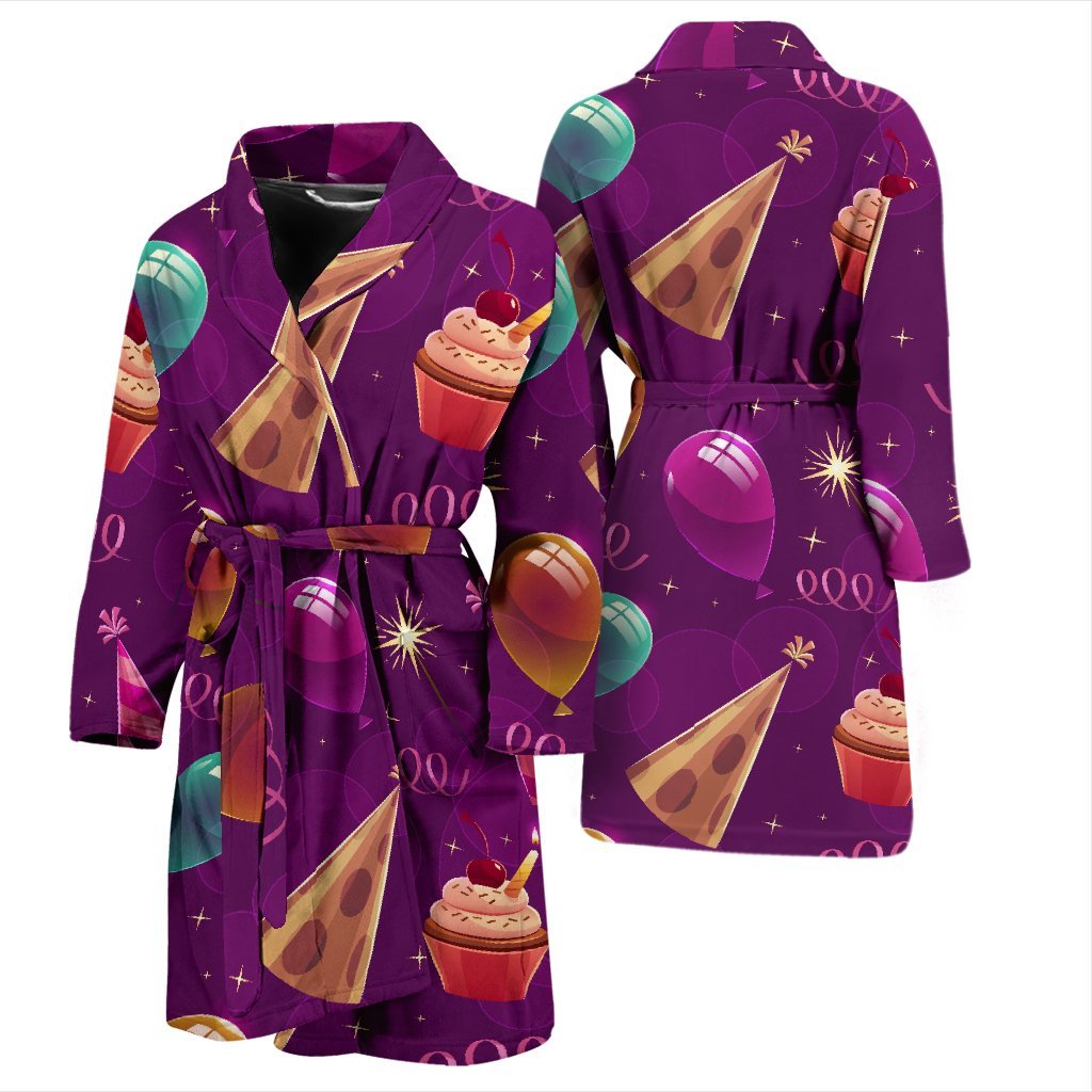 Pattern Print Birthday Men Long Robe-grizzshop