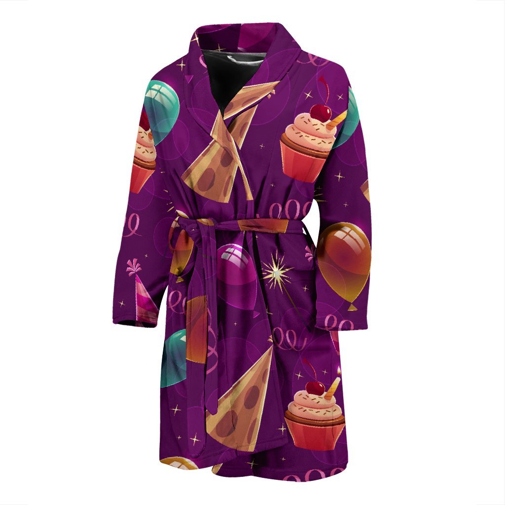 Pattern Print Birthday Men Long Robe-grizzshop