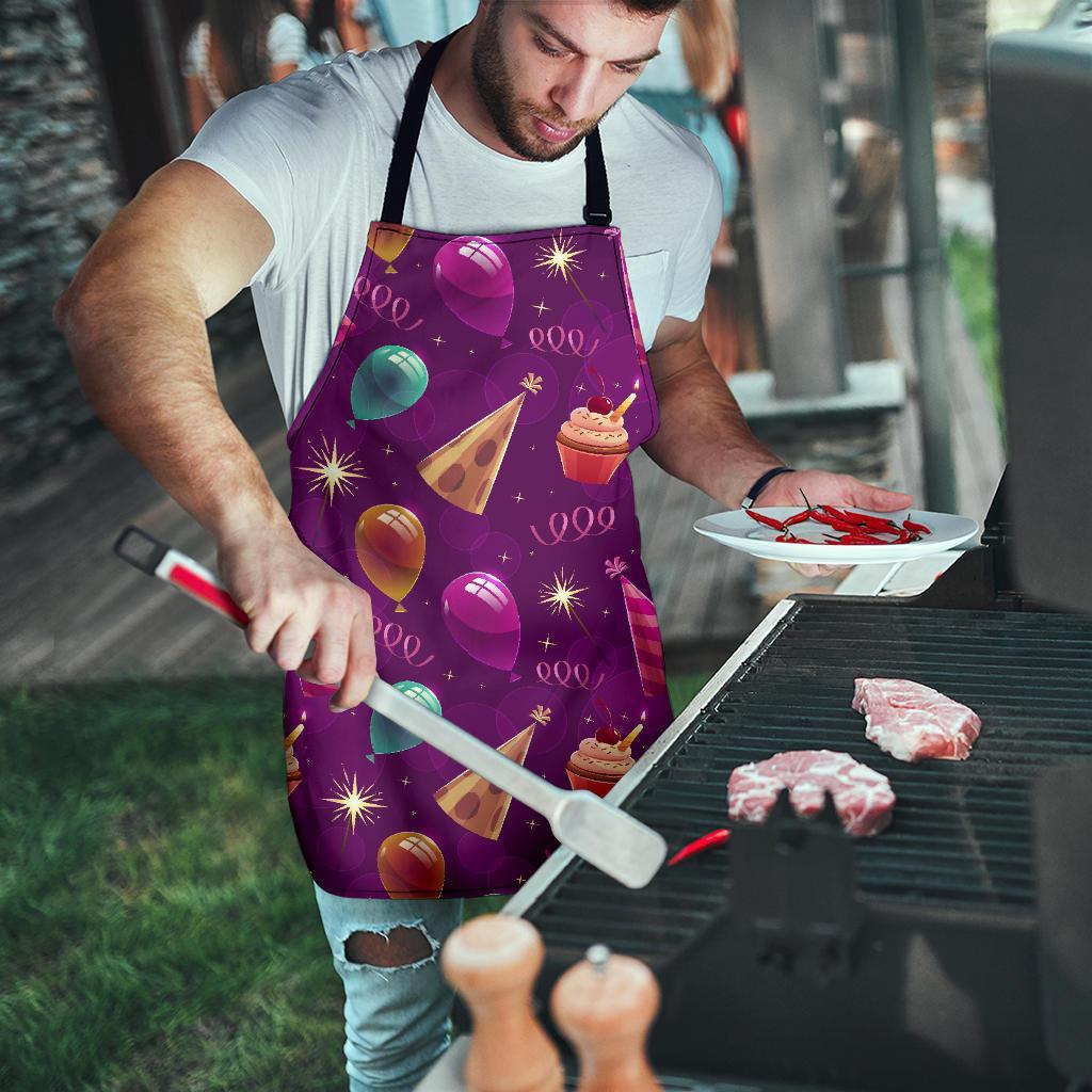 Pattern Print Birthday Men's Apron-grizzshop