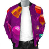 Pattern Print Birthday Men's Bomber Jacket-grizzshop