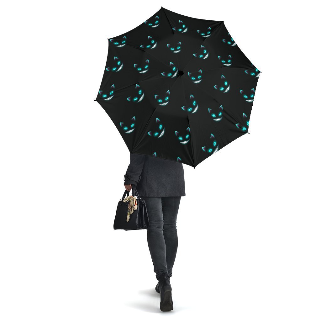 Pattern Print Black Cat Automatic Foldable Umbrella-grizzshop