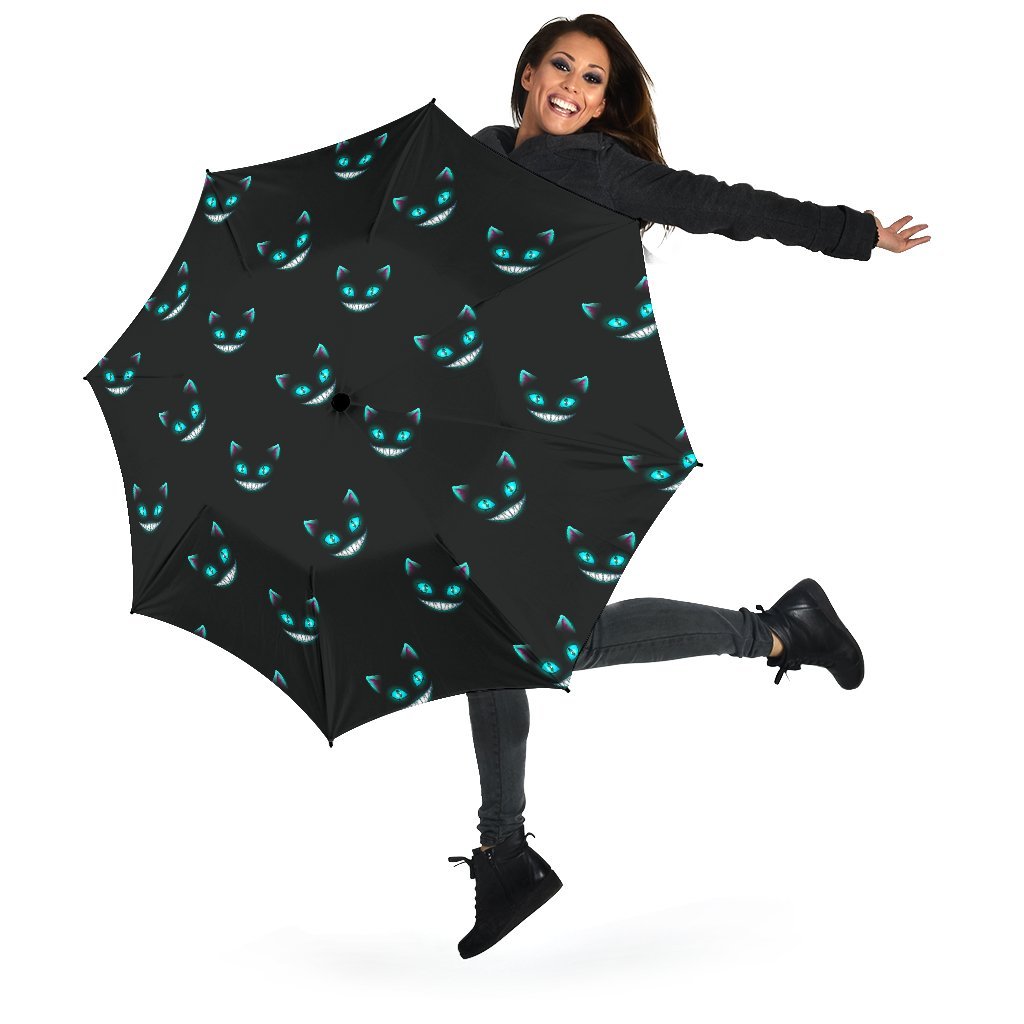 Pattern Print Black Cat Automatic Foldable Umbrella-grizzshop