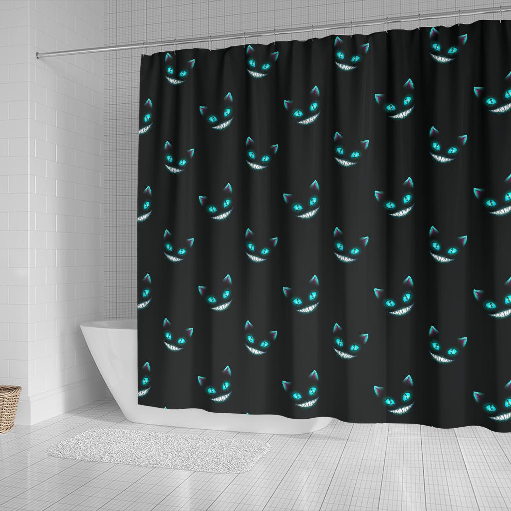 Pattern Print Black Cat Bathroom Shower Curtain-grizzshop