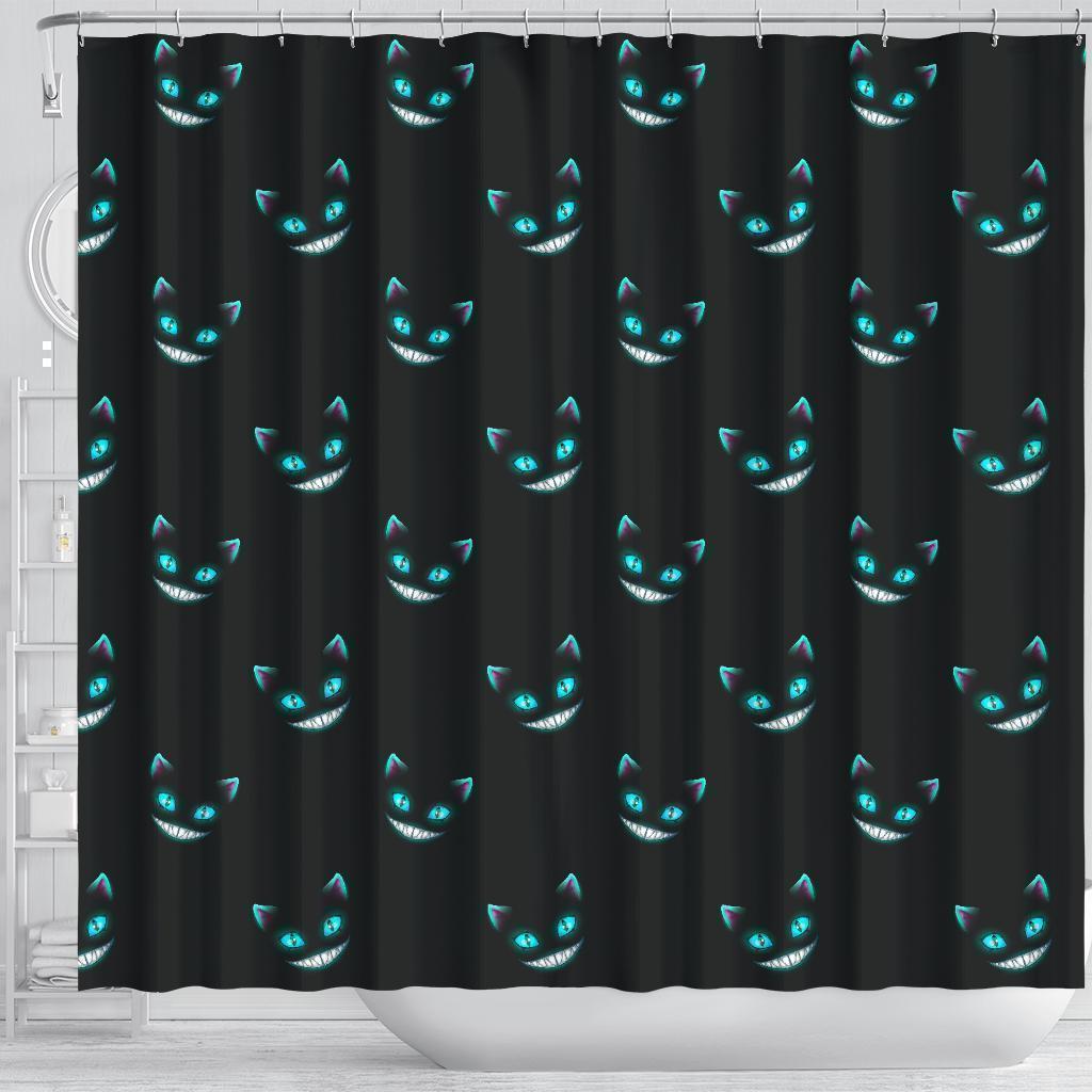 Pattern Print Black Cat Bathroom Shower Curtain-grizzshop