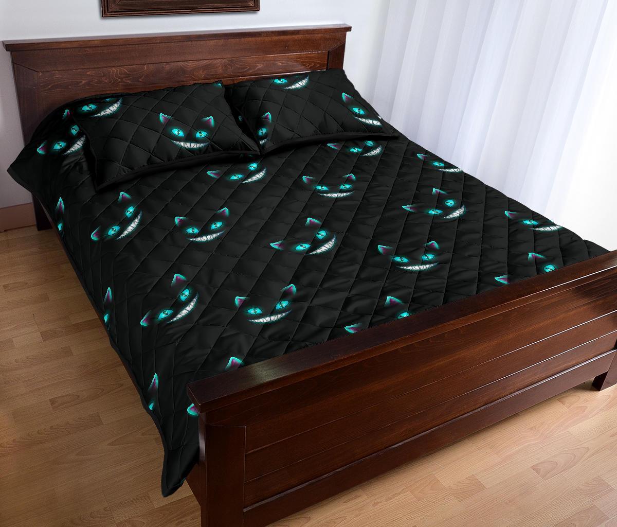 Pattern Print Black Cat Bed Set Quilt-grizzshop