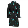 Pattern Print Black Cat Men Long Robe-grizzshop