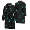 Pattern Print Black Cat Men Long Robe-grizzshop