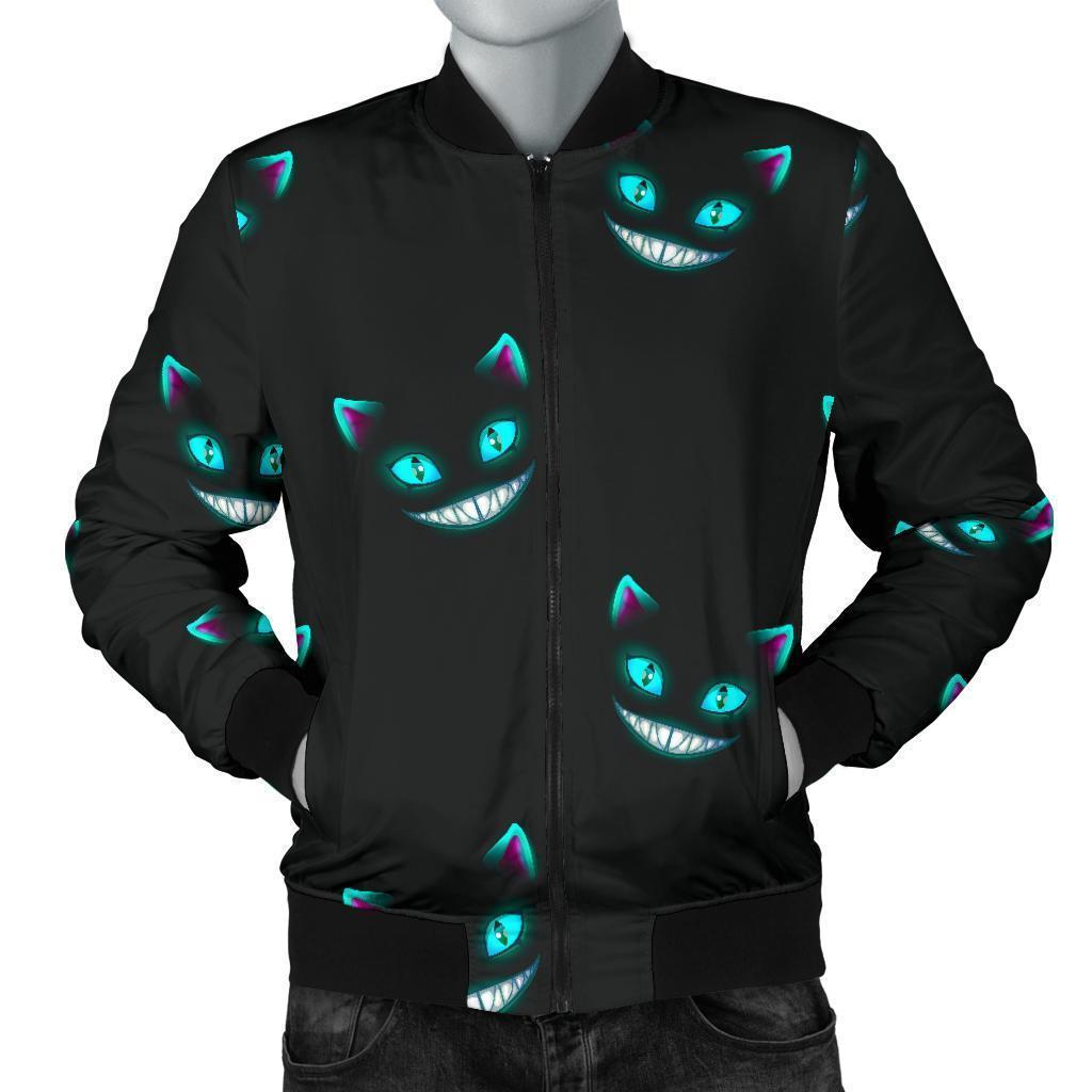 Pattern Print Black Cat Men's Bomber Jacket-grizzshop