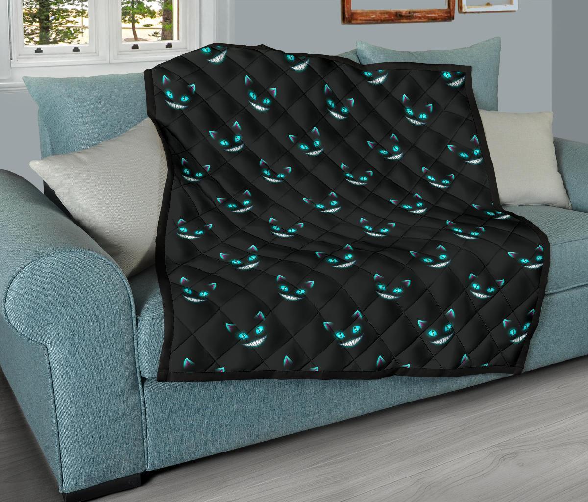 Pattern Print Black Cat Quilt-grizzshop