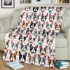 Pattern Print Boston Terrier Blanket-grizzshop