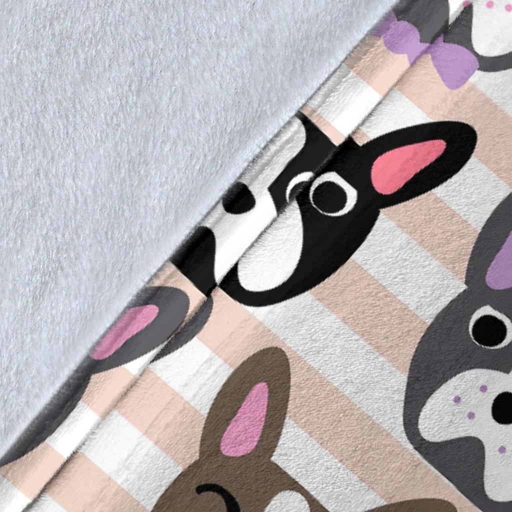 Pattern Print Boston Terrier Blanket-grizzshop