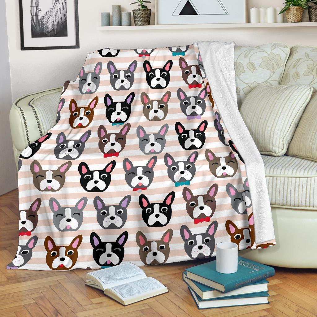 Pattern Print Boston Terrier Blanket-grizzshop