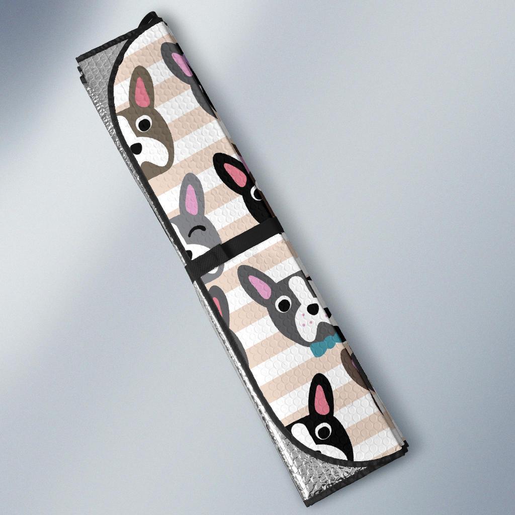 Pattern Print Boston Terrier Car Sun Shade-grizzshop