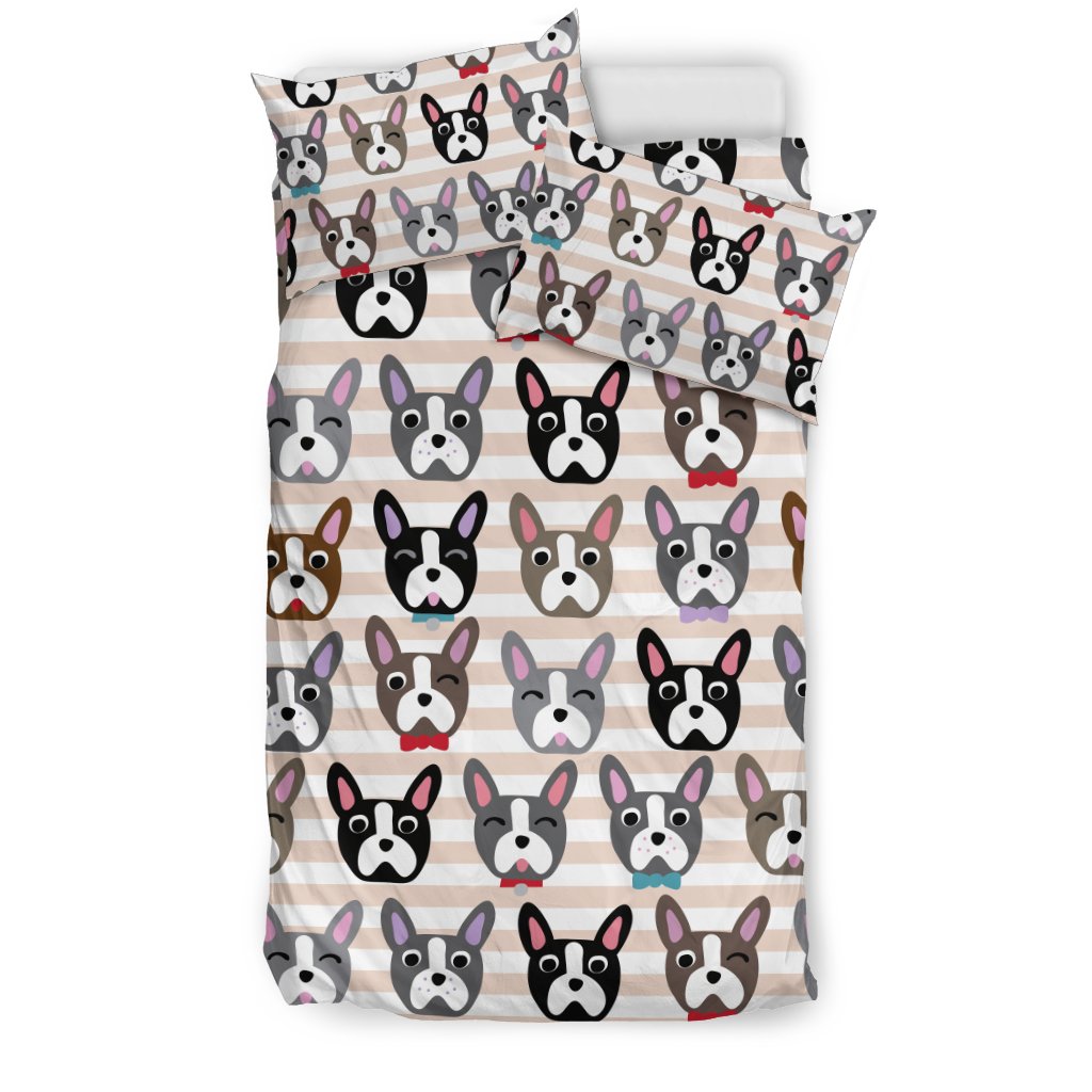 Pattern Print Boston Terrier Duvet Cover Bedding Set-grizzshop