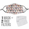 Pattern Print Boston Terrier Face Mask-grizzshop