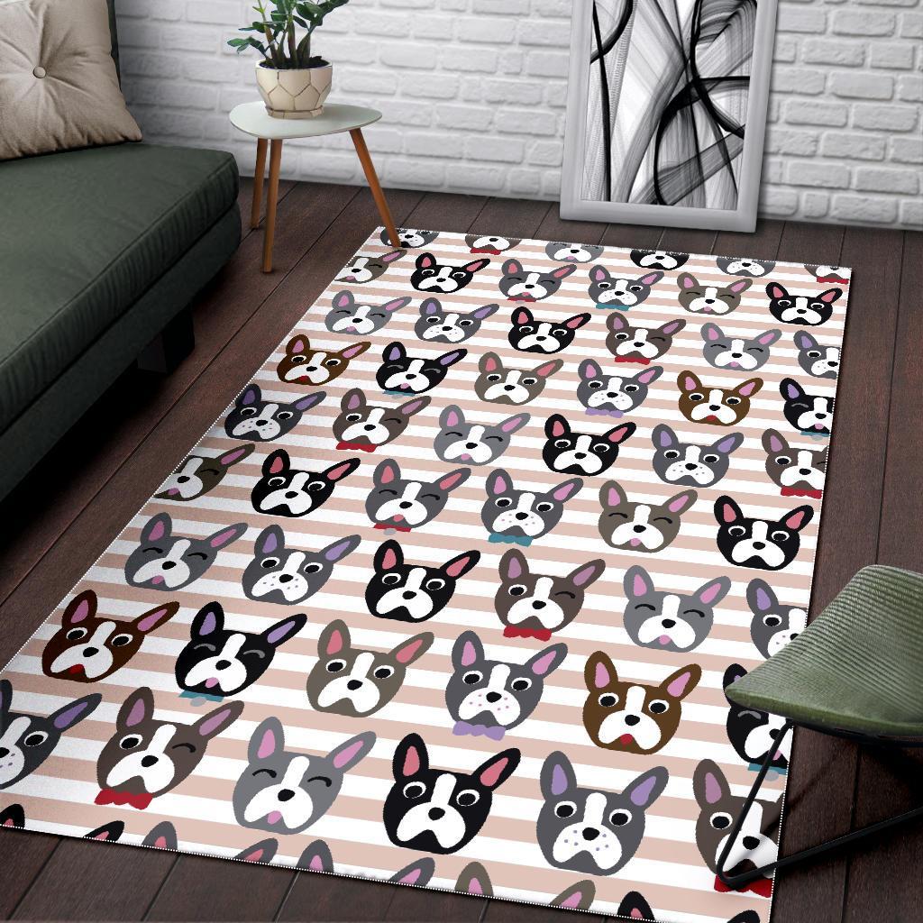 Pattern Print Boston Terrier Floor Mat-grizzshop